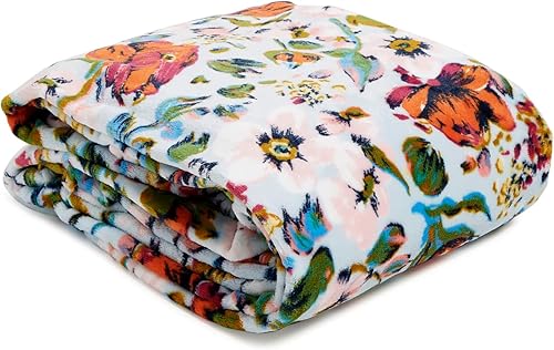 Vista 58 de Vera Bradley - Manta de felpa, gris, King Azulejo Plaza,Java azul marino y blanco,Floral Sea Air,Macarrón Anémonas,Bachelor Buttons Azul