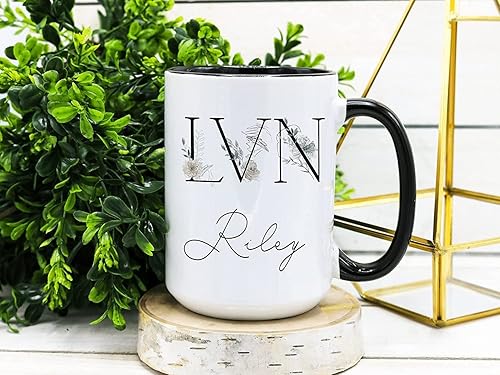 Taza profesional personalizada con licencia para enfermera, regalos de Lvn, regalos para Lvn, graduación de Lvn, taza personalizada, taza de LVN,