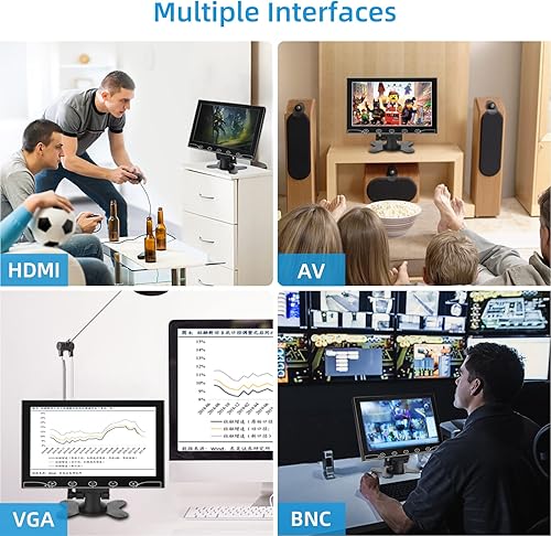 Miniatura 5 de Monitor pequeño de 10.1 pulgadas, pantalla Raspberry Pi altavoces integrados, mini pantalla 1024 x 600, 60 Hz, 5ms, pantalla IPS con control remoto,