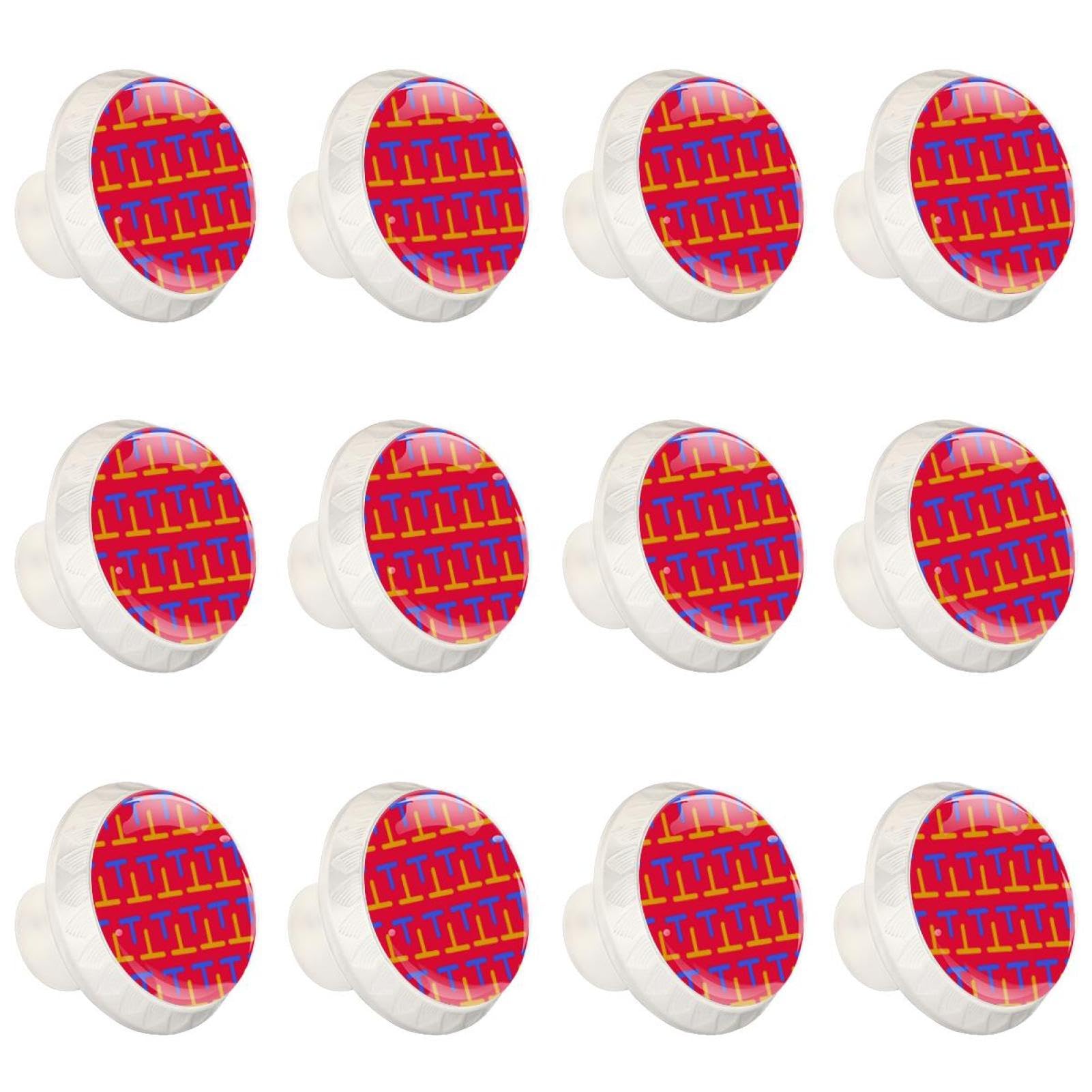 Boutons de tiroir ronds en verre Lot de 12 poignées transparentes pour meuble de cuisine