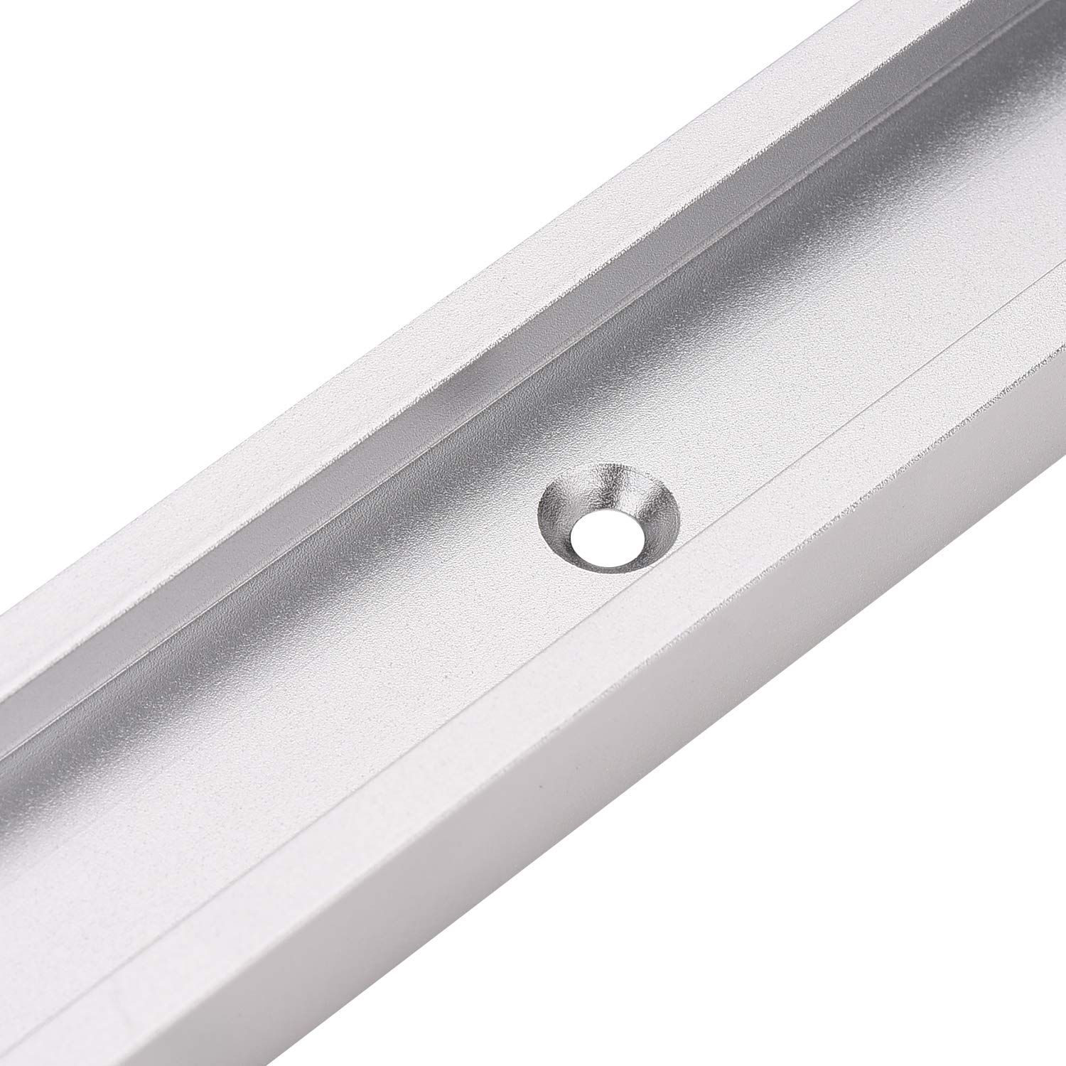 2pcs 400mm 30 Type T-Slot T-Track, Rail en T Mitre Système de Gabarit Fente pour Guide Droit Outil de Serrage Poignée de Verrouillage avec 8pcs Autotaraudeuses pour Scie à Table à Bois -Argent