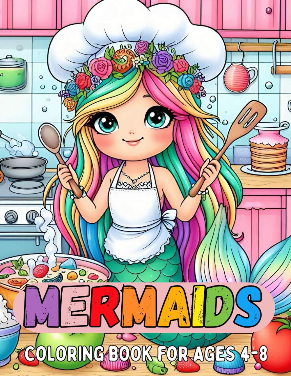 Mermaid Coloring Book For Kids: 29 Careers Mermaids, 60 Enchanting, Magical, Fun and Unique Designs for Kids Girls Ages 4-8
