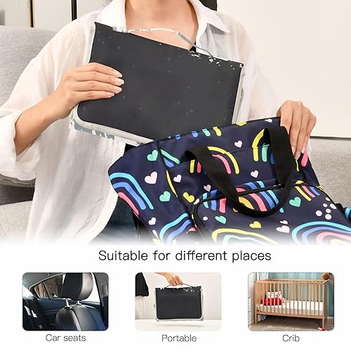 Miniatura 5 de Montañas Bosque cambiador portátil para bebé, cambiador de pañales, impermeable, estación de cambio de viaje, con almohada incorporada para regalos