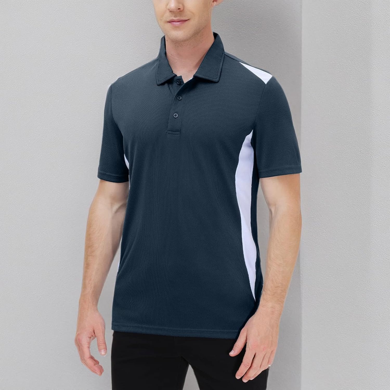 TIHEEN Mens Polo Shirts Short Sleeve Moisture Wicking Preformance Golf Shirts Big and Tall