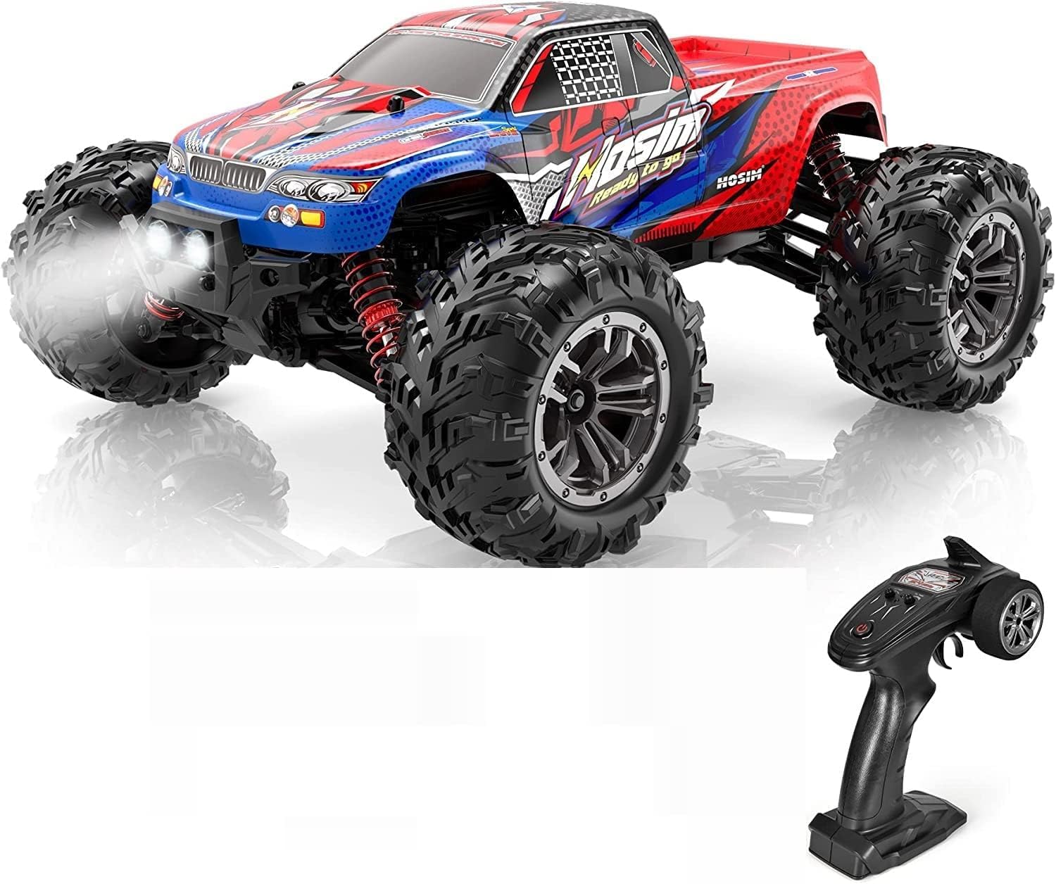 EXOMOON High Speed 40 km/h 4WD 2.4 GHz Remote Control Truck 1:16 Scale Radio Controlled Off-Road RC Car Electronic Monster Truck R/C RTR Hobby Cross-Country Car Buggy (Colors May Vary)-image-19