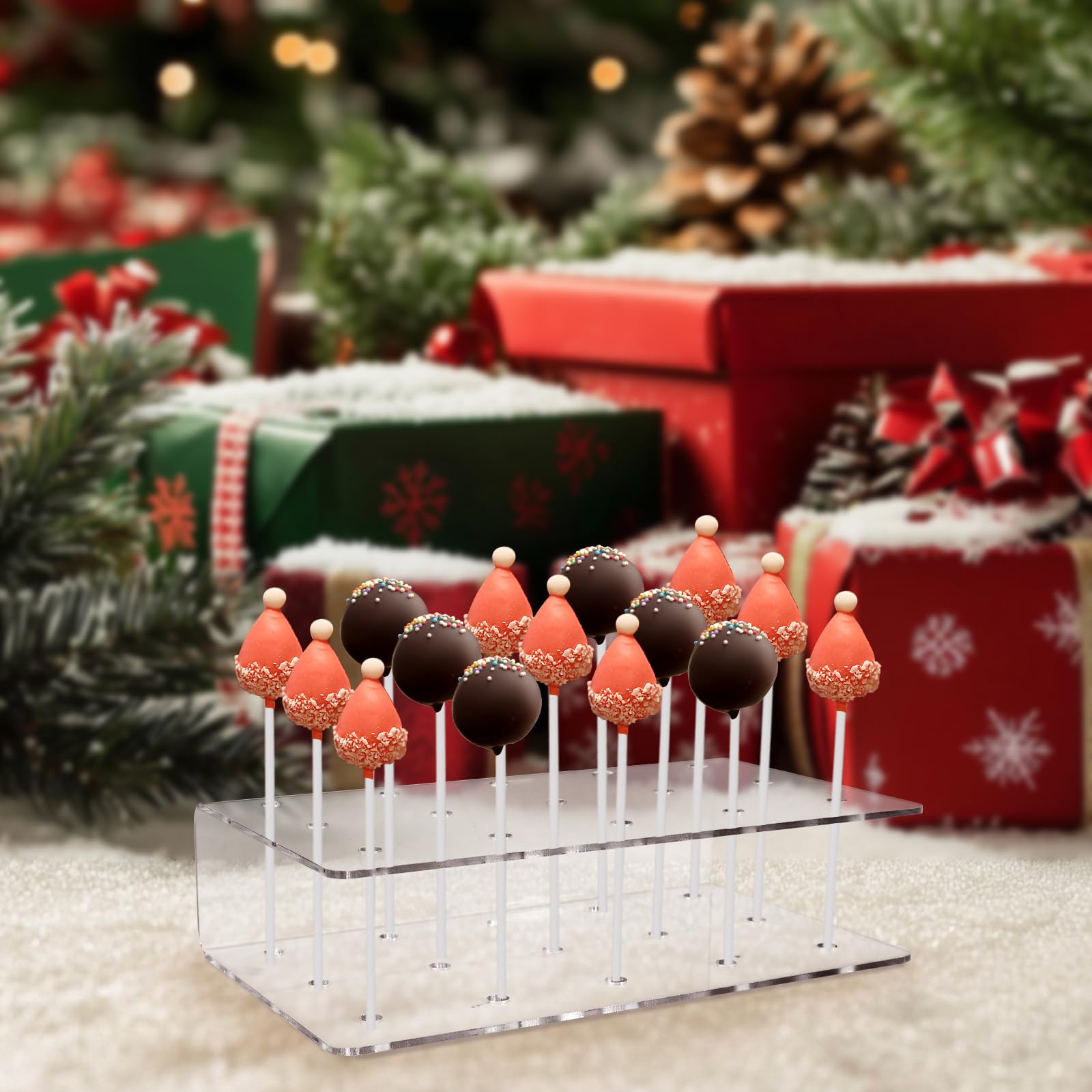 304 Pièces Sucette Moule Cake Pop Maker avec 2 Support Gateau Bonbon En Acrylique à 15 Trous, 2 Moule Bonbon En Silicone, 300 Bâtons à Sucettes/Sacs Transparents/Attaches Dorées Pour Fêtes