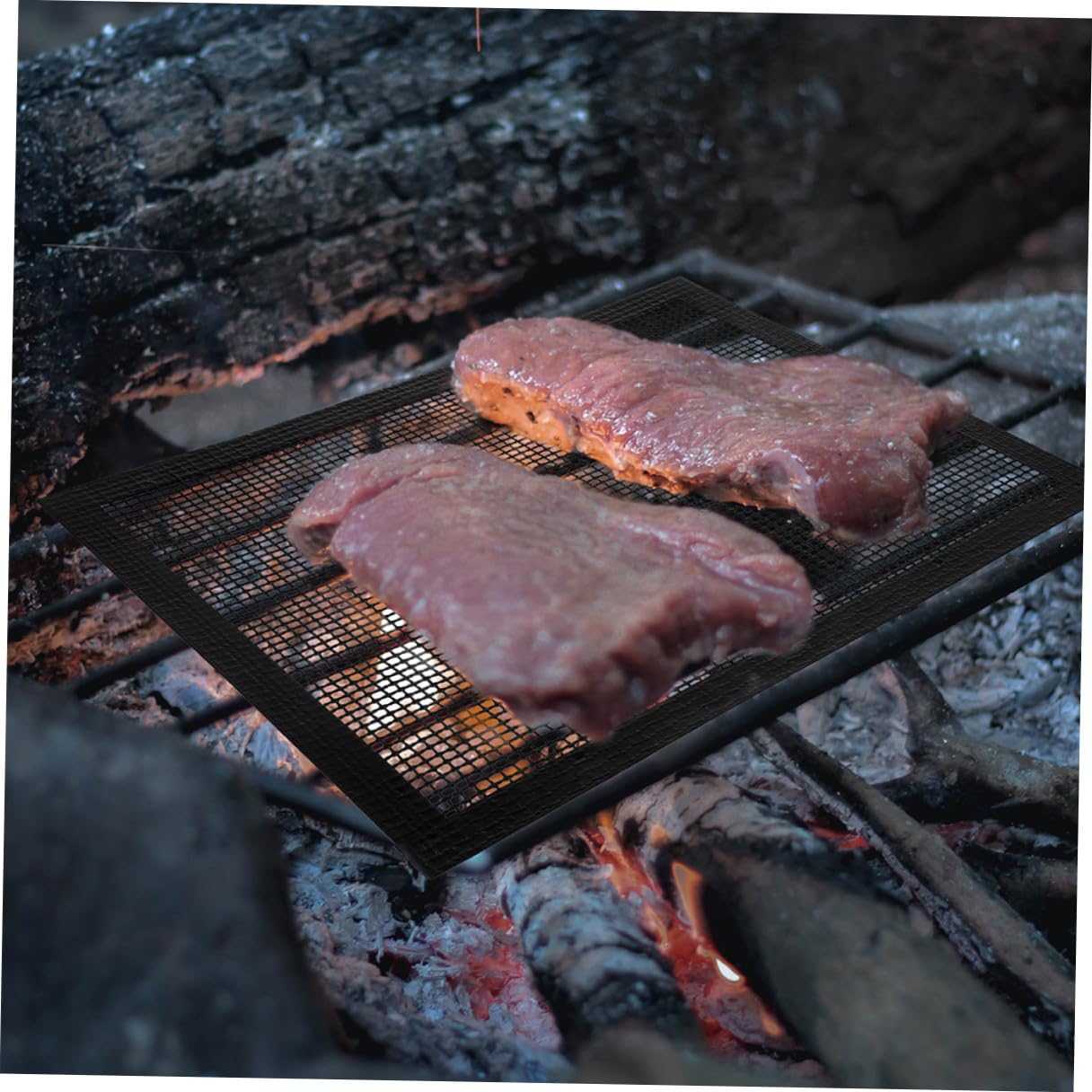 ORFOFE 3 Stück Antihaft BBQ Grillmatten aus lebensmittelechtem PTFE hitzebeständig Wiederverwendbare Grillmatte für Gas Elektro und Holzkohlegrills leicht zu Wiederverwendbar