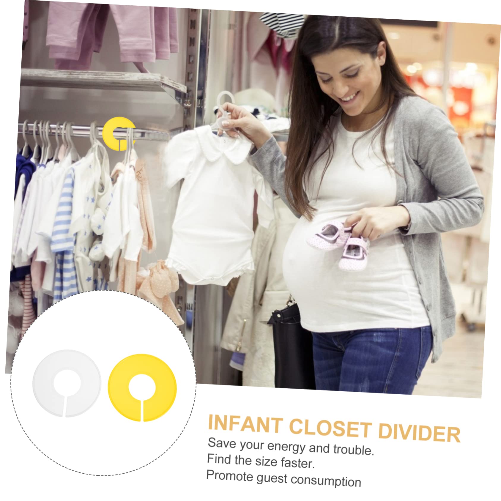 HOOTNEE 12pcs Clothes Size Separation Clothes Wall Hangers for Clothes Kid Hangers Coat Hangers Hangers Closet Dividers Clothing Rack Divider White Plastic