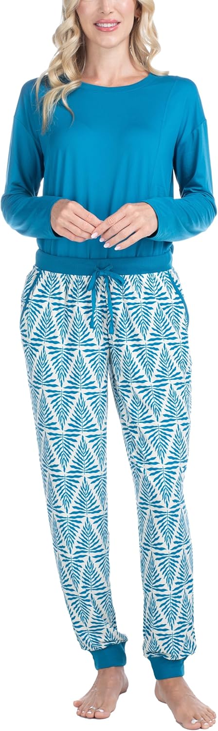 MUK LUKS Lounge Loyalist Sweatshirt and Jogger Pajamas Set, Women's Pjs, Winter Warm - Image 5