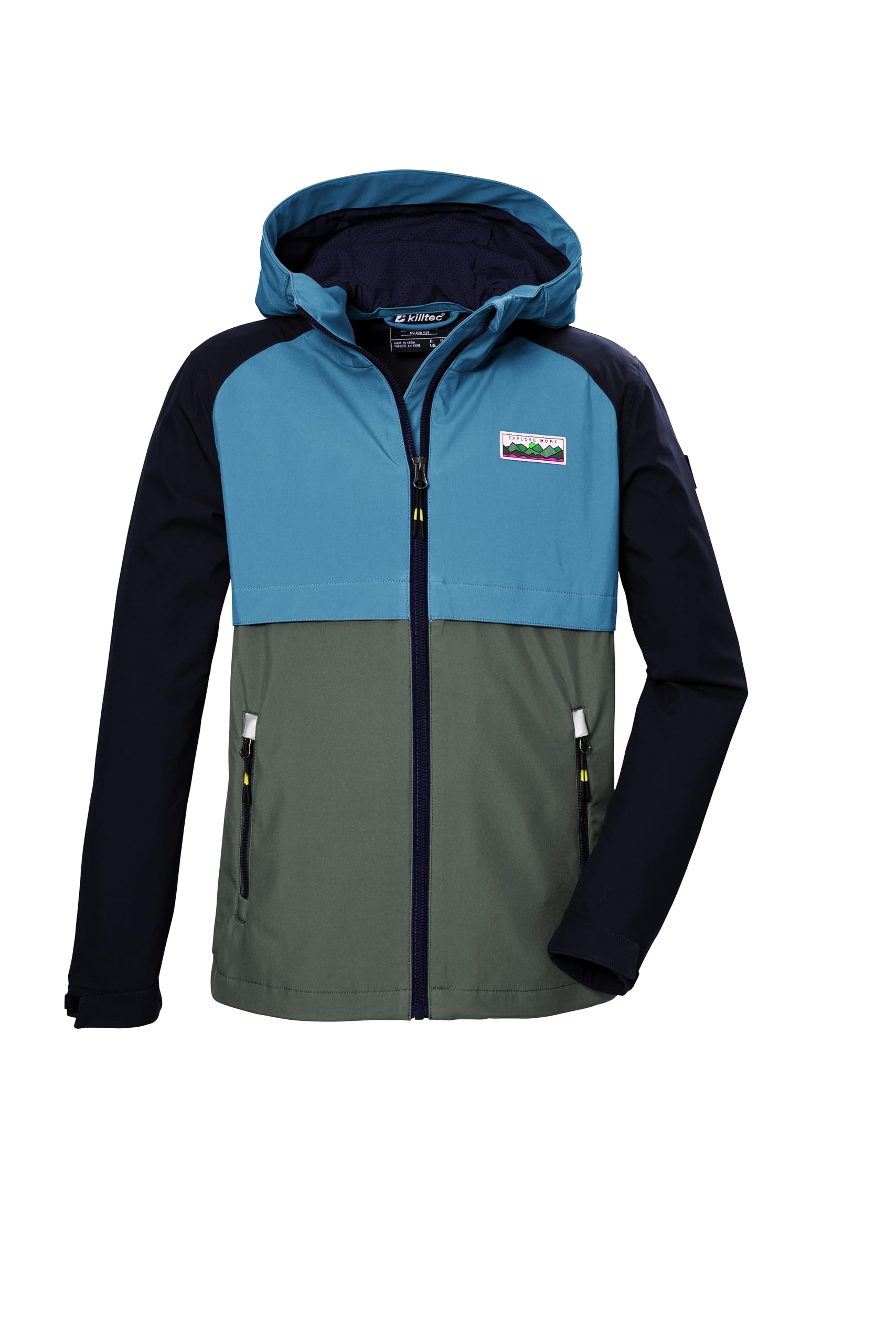 killtec jongens Softshell jas/buitenjas met capuchon KOS 137 BYS SFTSHLL JCKT, dunkel denim, 140, 42999-000
