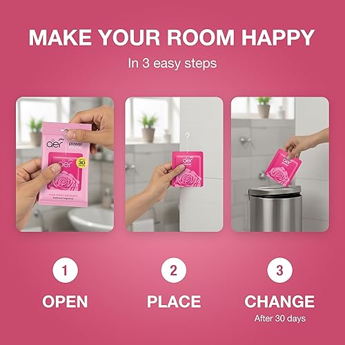 Miniatura 8 de Godrej Aer Power Pocket - Fragancia de baño, flor fresca, 0.35 oz (paquete de 6)