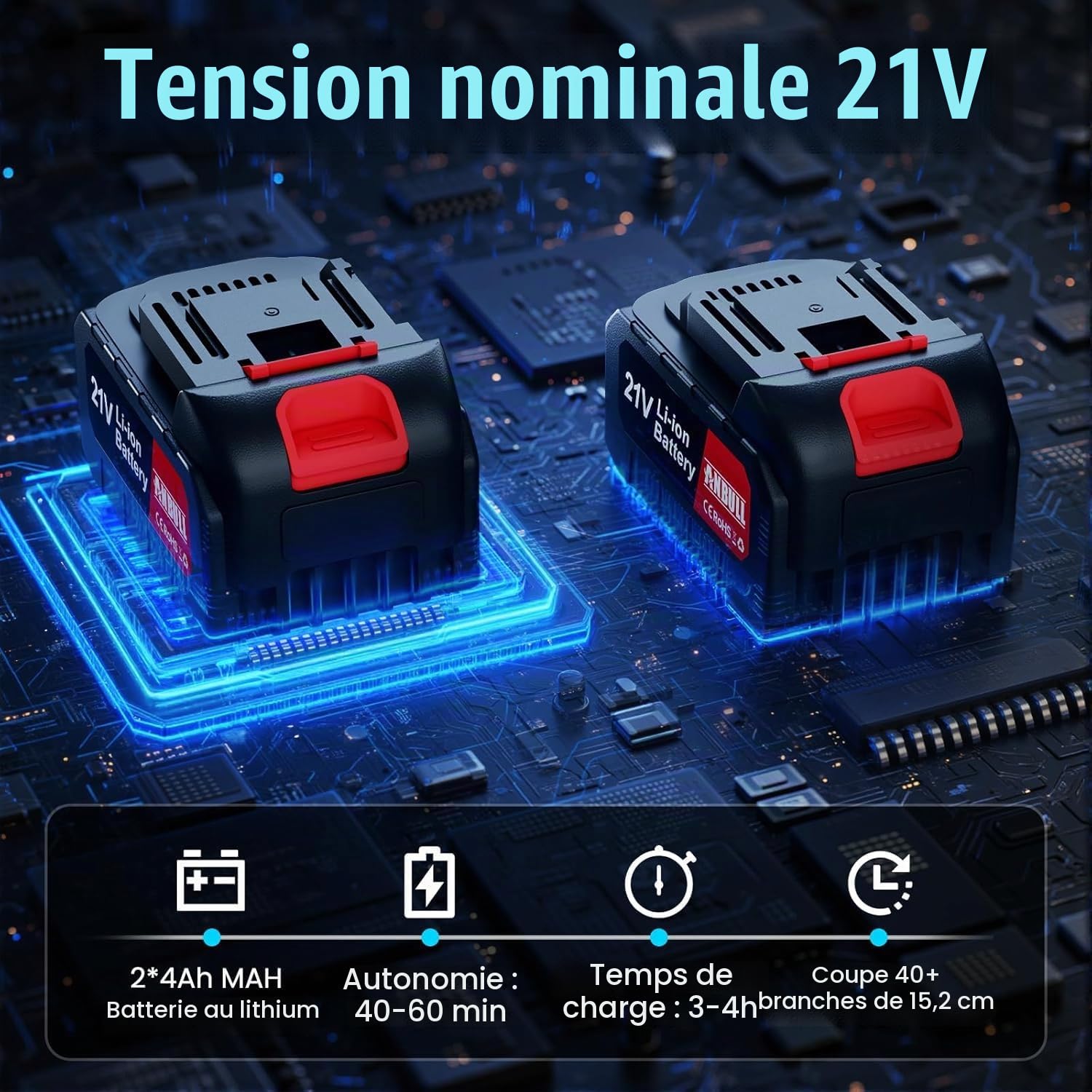 Anbull 2-en-1 Élagueuse sur Perche Électrique 6" – Portée 4,8 m