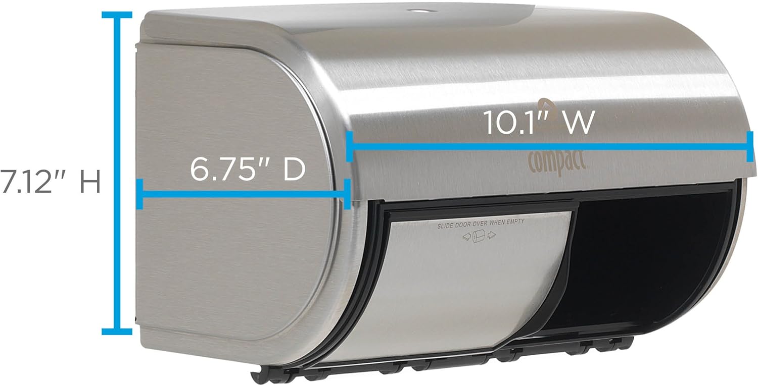 Stainless Steel Double Roll Coreless Toilet Paper Dispenser
