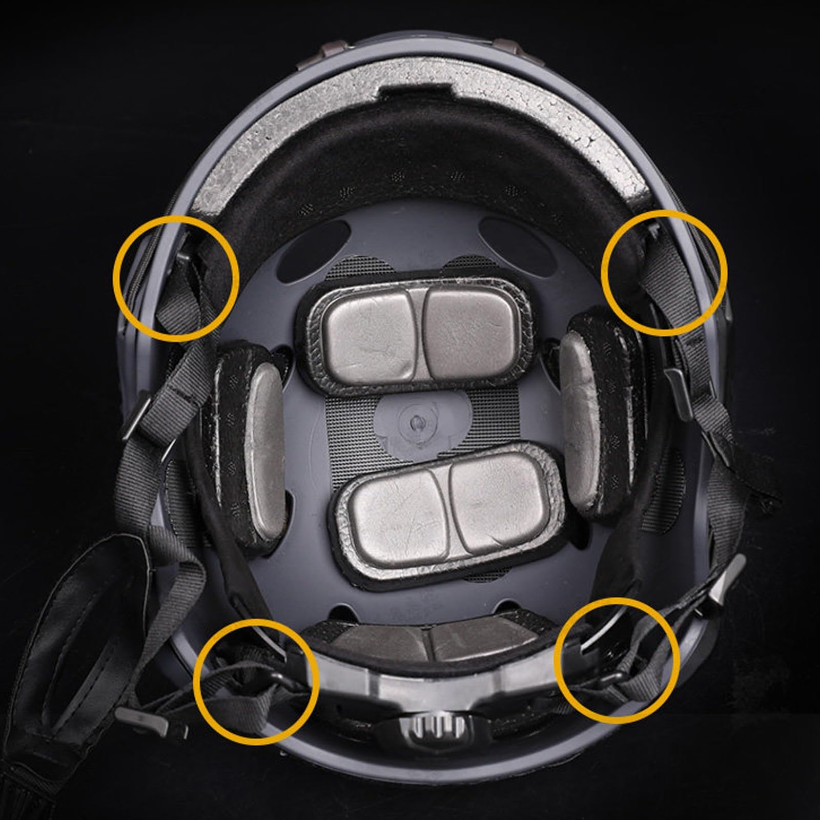 Conjunto de Casco Táctico Ajustable con Gafas Protectoras y Luces de Casco