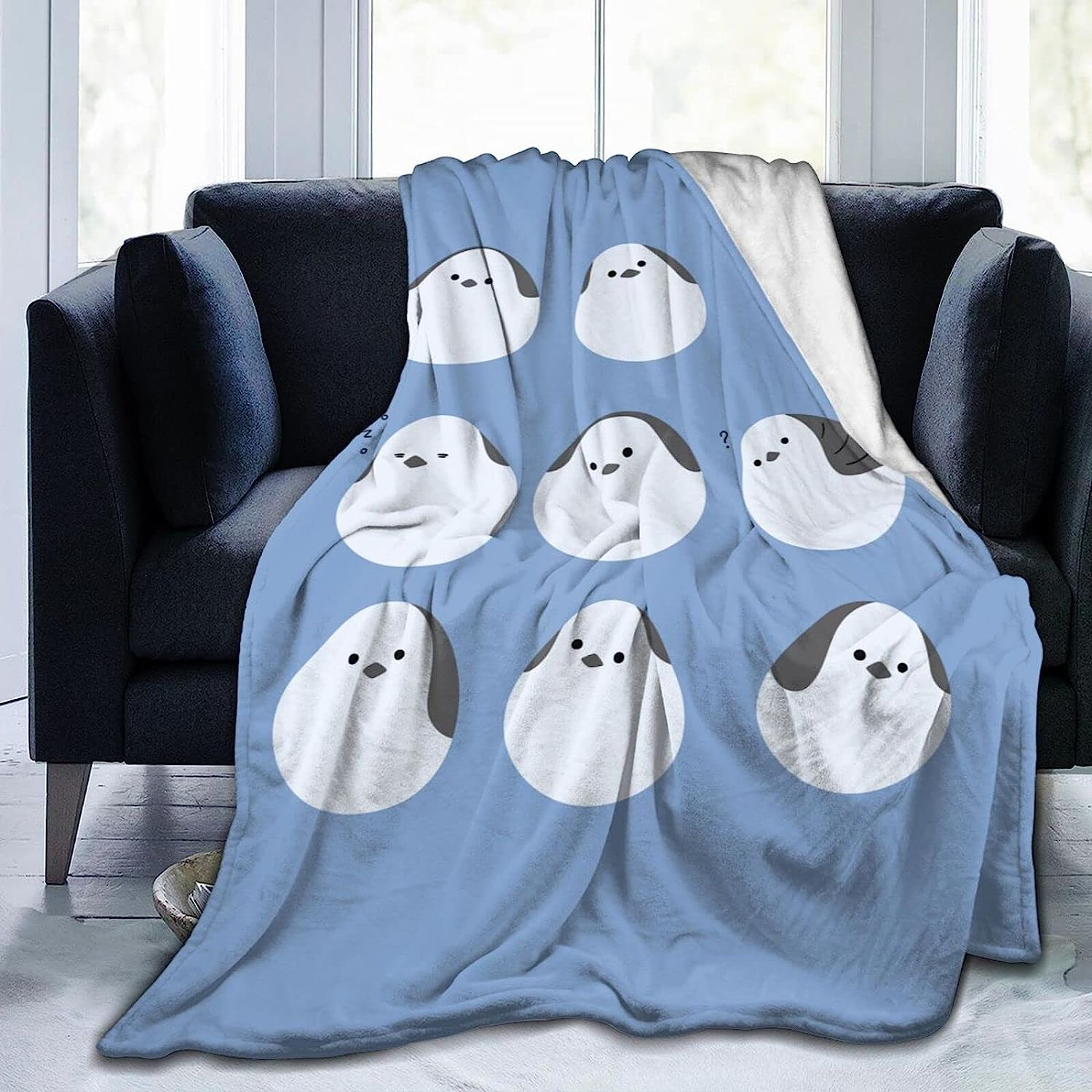 Amazon｜MUZIZY ブランケット おしゃれ シマエナガ かわいい 鳥 人気