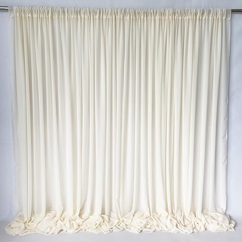 Miniatura 5 de EHLDekol Sheer Chiffon Backdrop Curtains 10ft x 10ft Chiffon Fabric Drapes for Wedding, Long Sheer Curtain for Living Room, Arch Party Stage