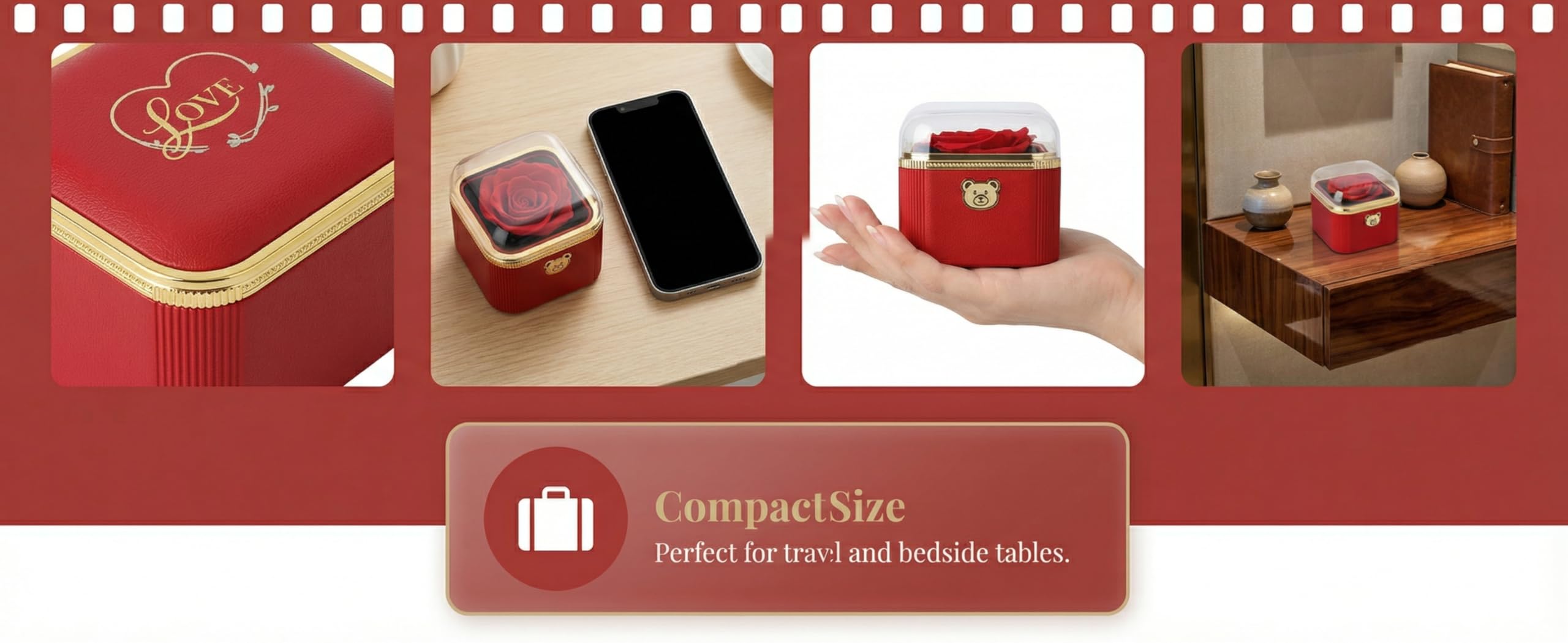XRWilma Caja de regalo de rosa sorpresa con mecanismo desplegable: junto con nuestras joyas en la tienda, perfecta para joyas, día de la madre, día de San Valentín y regalos de vacaciones para madres