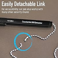 Vista 13 de Nadex Secure Counterfeit Pen Attaches to Counter, (Gold for Real - Black for Fake), Detect Counterfeit Bills - 4 Pen, 1 Base