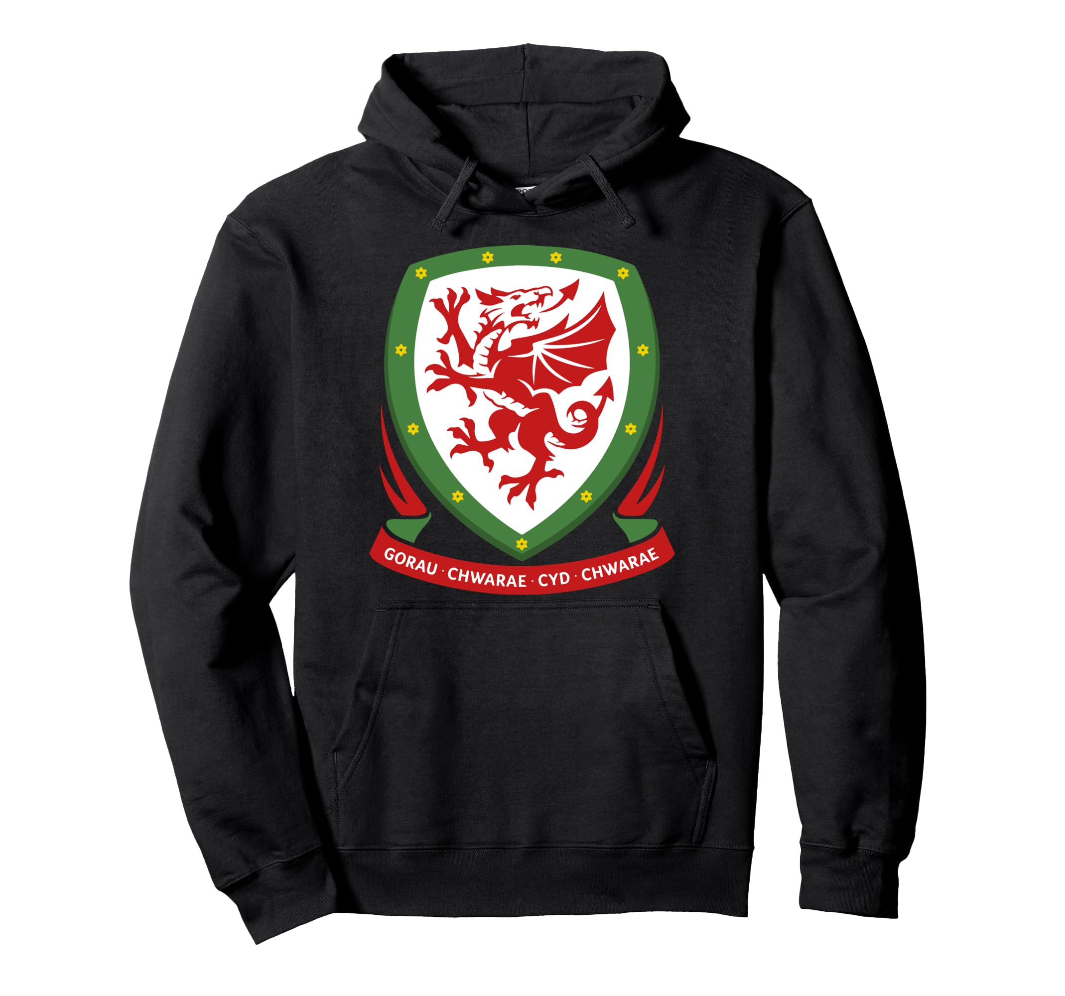 Wales National Football Pullover Hoodie, Black