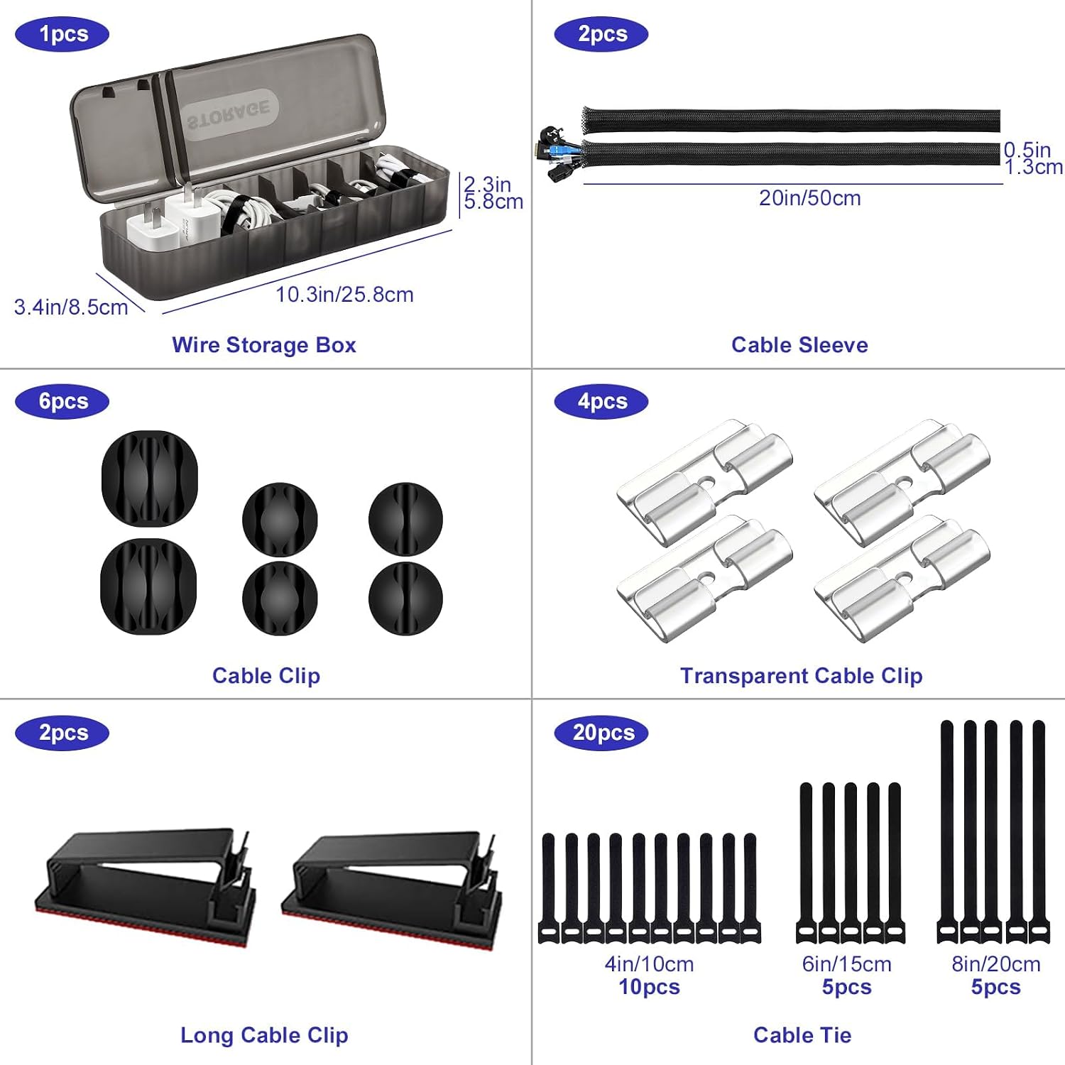 80PCS Reusable Cable Ties, Black Adjustable 6-Inch Cord Organizer Ties & Under Desk Cable Management Tray, No Drill Wire Management Rack for Office Desk, Computer Desk Accessories image 5