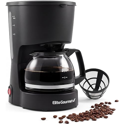 Elite Gourmet EHC4128 Automatic 4-Cup Drip Coffee Maker, Black