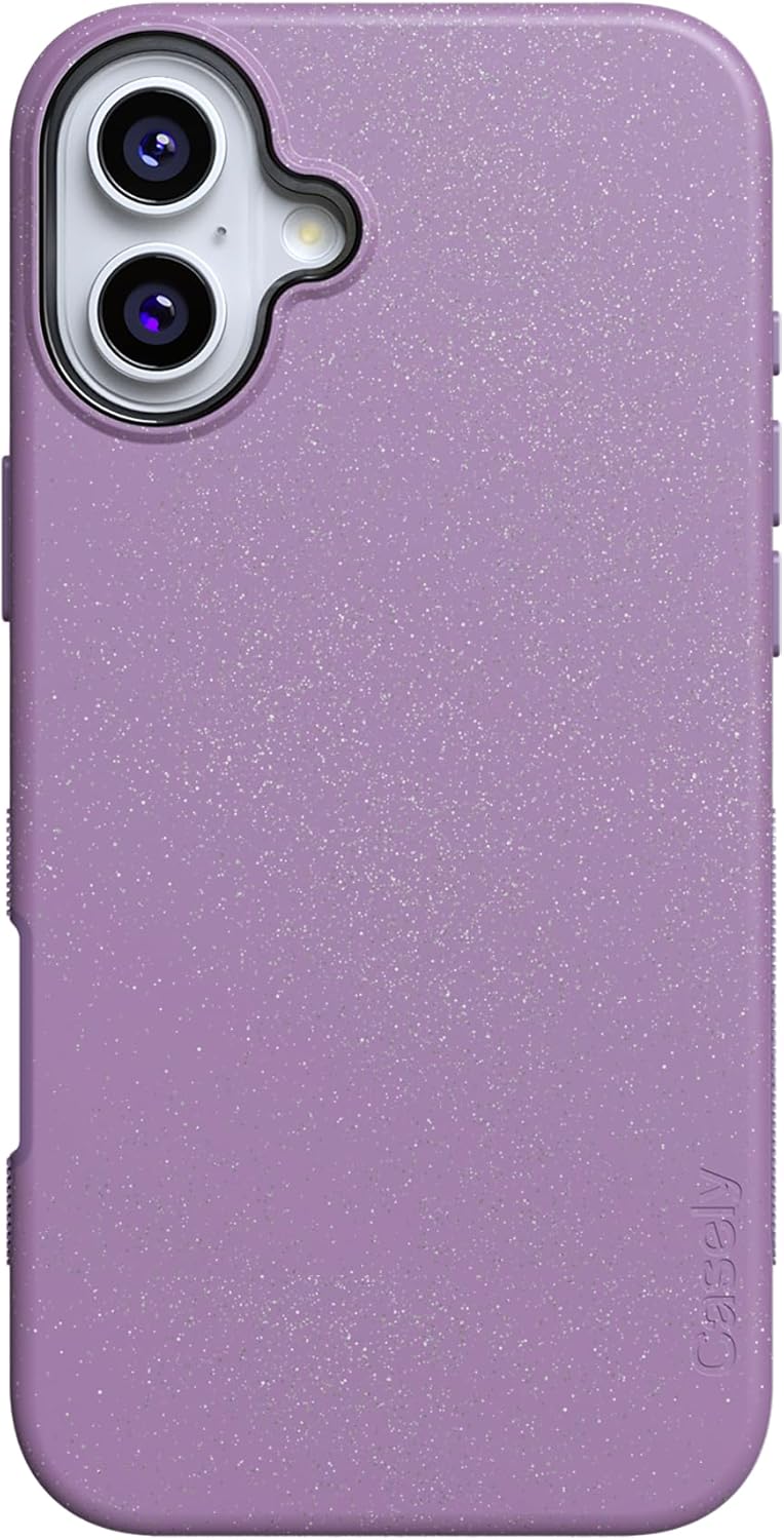 Casely iPhone 16 Plus Case | Lavender Waves | Purple Shimmer | Compatible with MagSafe | Bold Protective Design