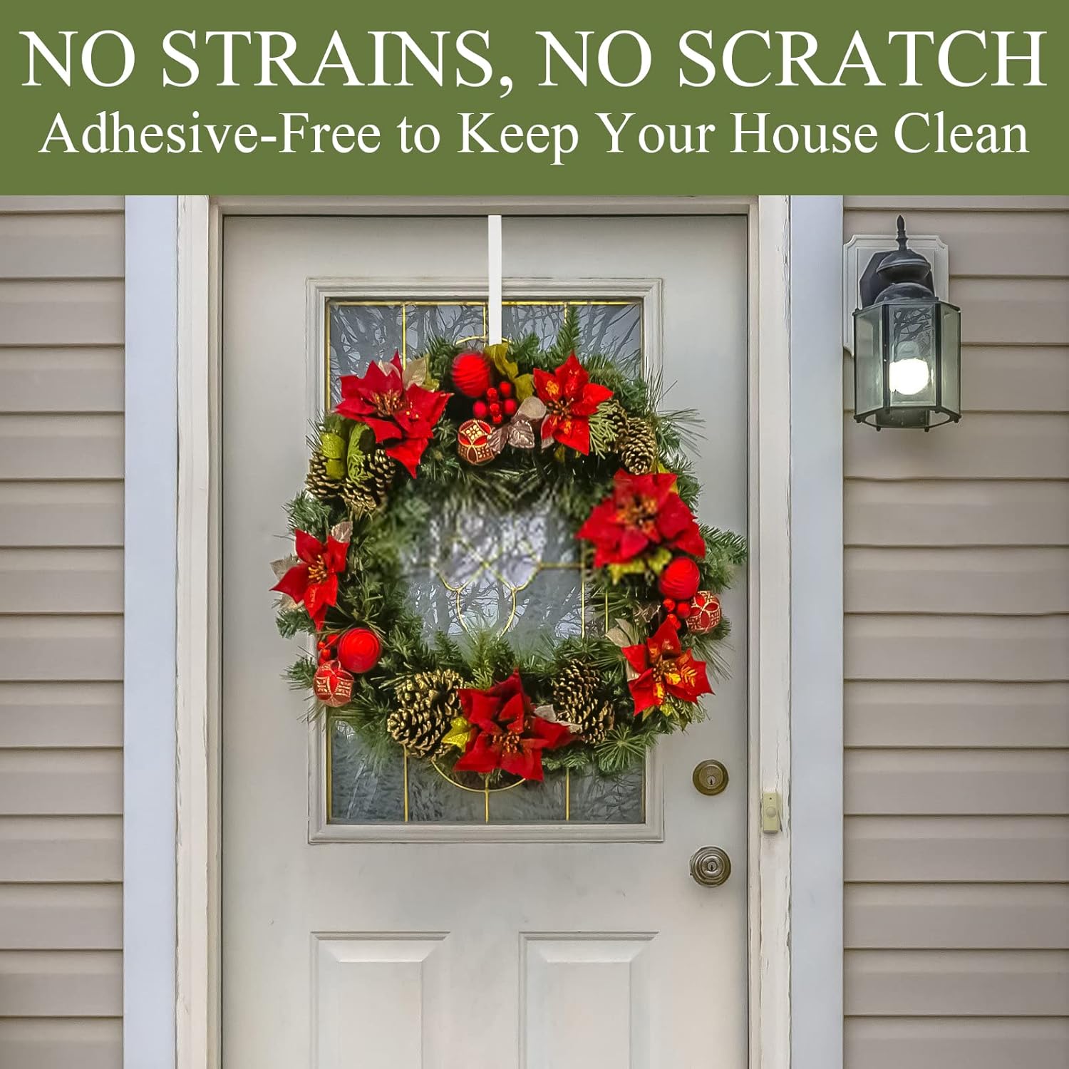 Tebery 4 Pack Premium Wreath Hanger Door Hangers, 12-Inch White Over The Door Hooks, Long Wreath Hangers for Hanging Christmas Decorations, Clothes, Towels, Signs and More : Home & Kitchen