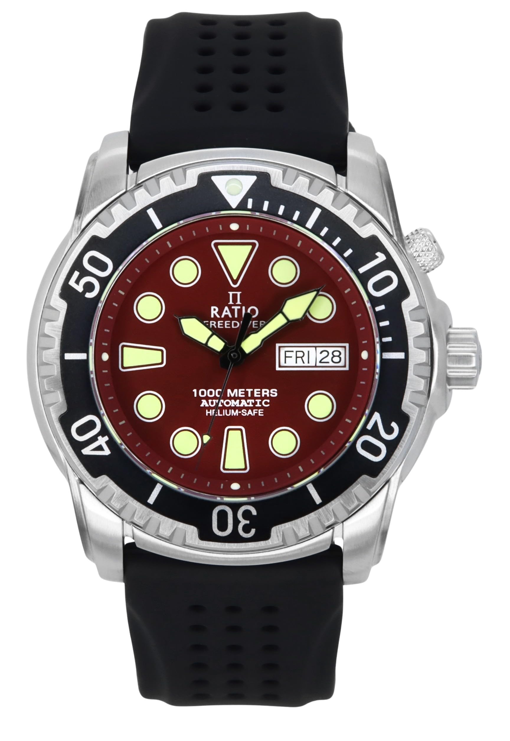 RATIO FreeDiver Helium-Safe Dive Watch Sapphire Crystal Automatic Diver Watch 1000M Water Resistant Diving Watch for Men