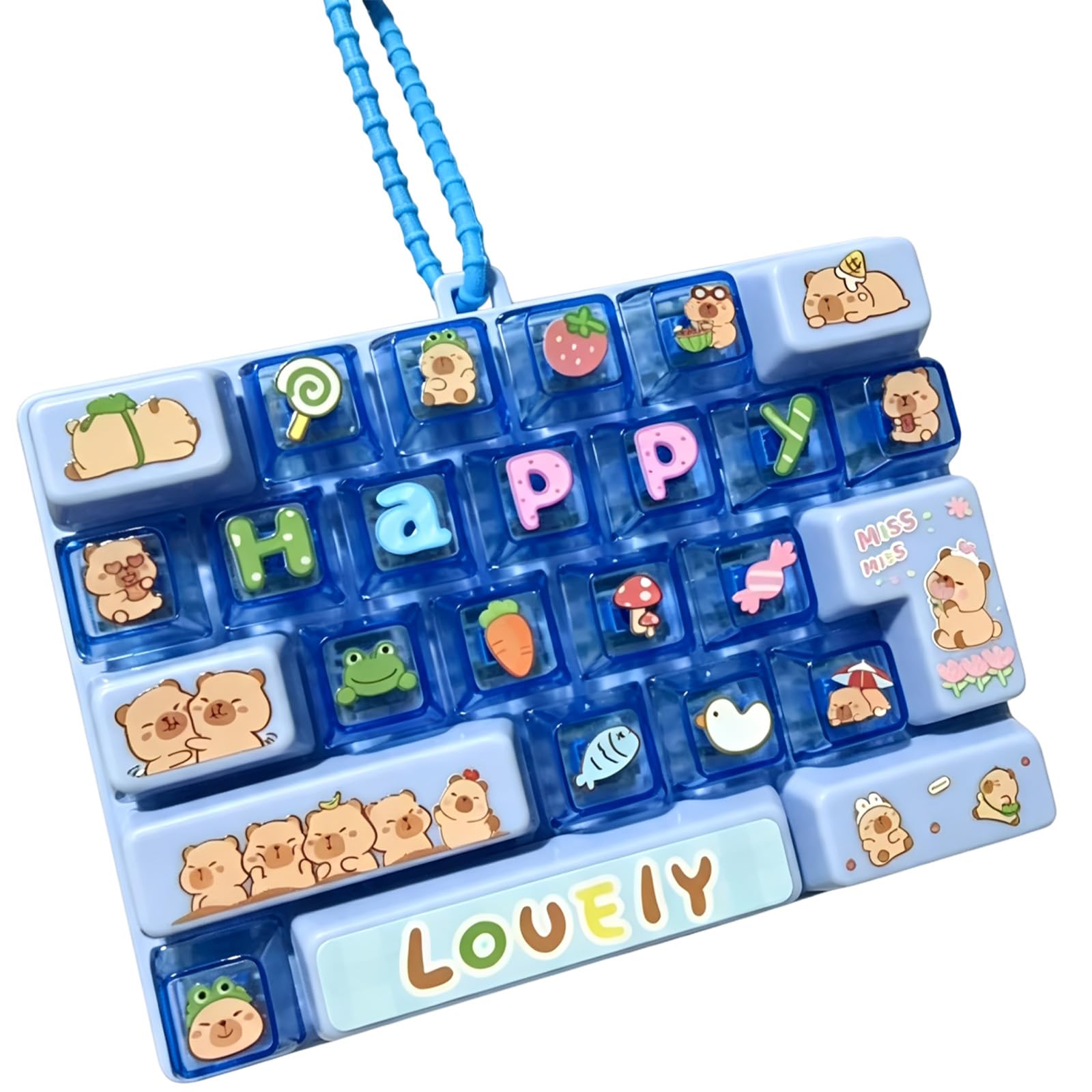 26 Key Keyboard Fidget Toy, Portable Fidget Keychain for Stress Relief
