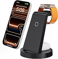 Anlmz 3-in-1 Wireless Charging Station for iPhone 16/15/14, Apple Watch Series 10, AirPods Pro - Fast Charge 3 Devices with 18W Adapter