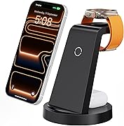 Anlmz 3 in 1 Charging Station for iPhone, Wireless Charger for iPhone 17 16e 16 15 14 13 12 11 X Pro Max & Apple Watch - Wireless Charging Station for AirPods 4 3 Pro