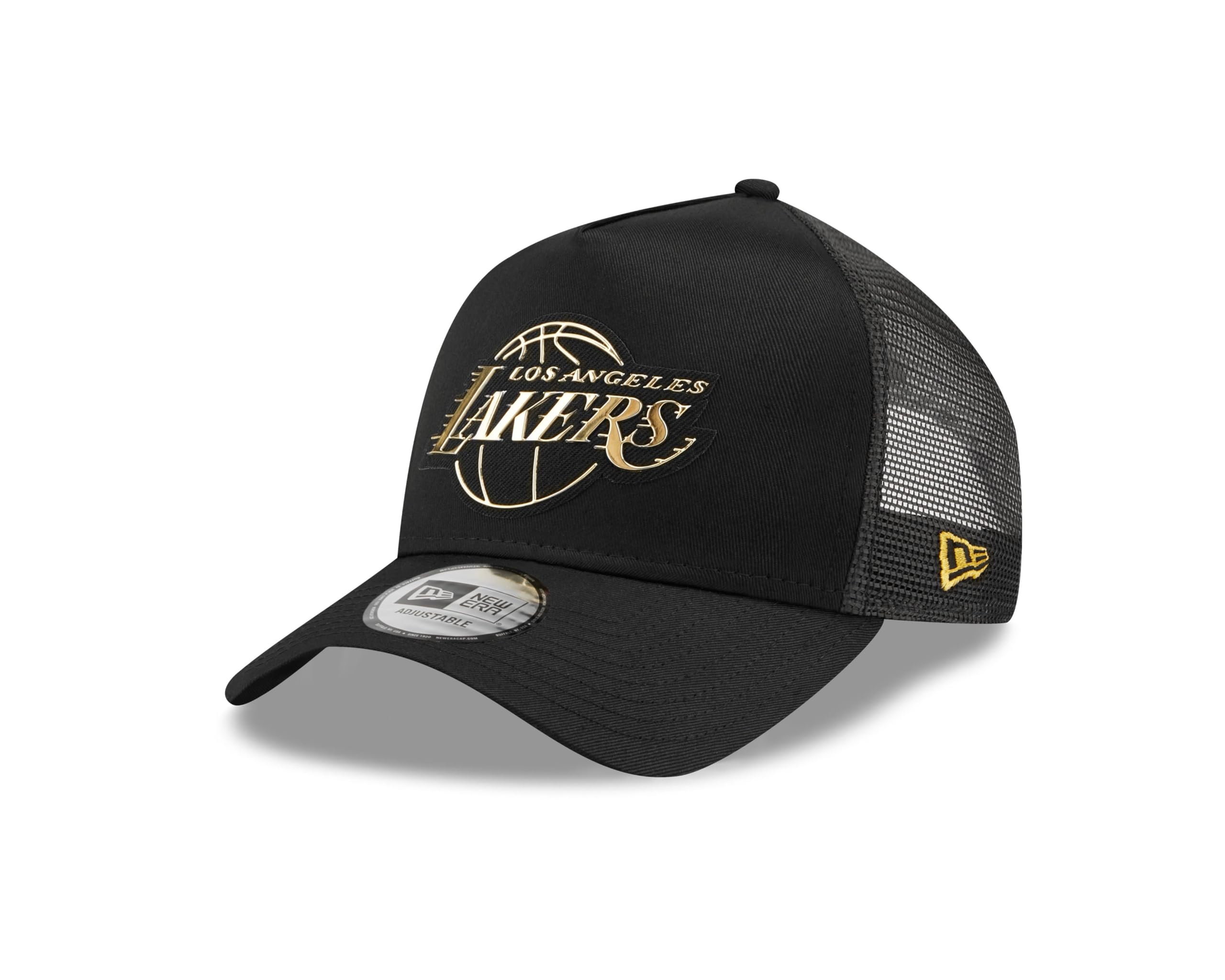 New Era Los Angeles Lakers Trucker Cap Black Team Logo Basketball hat Snapback mesh