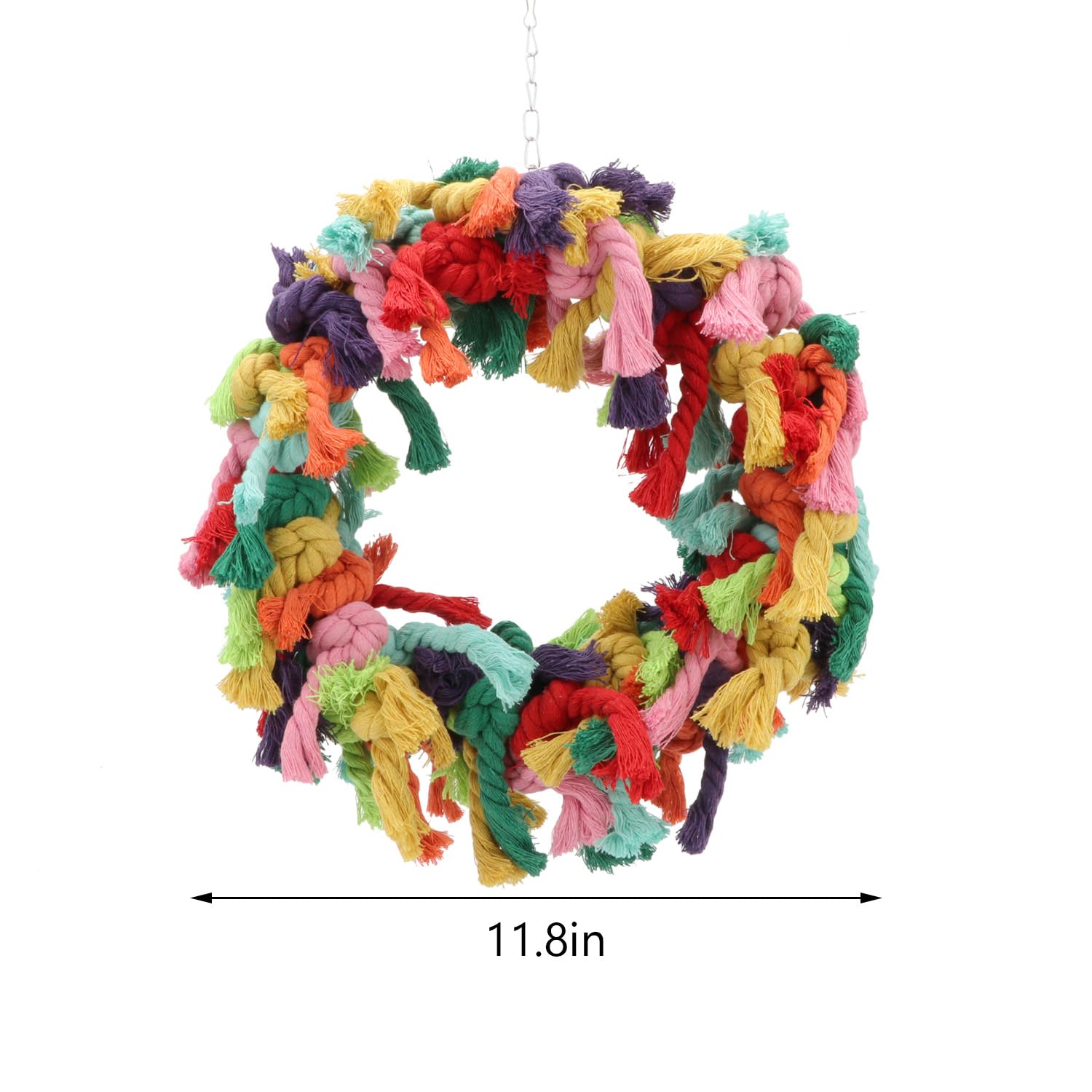 Hypeety Pet Bird Coton Bague Jeu d'exercice à mâcher Coton Snuggle Bague Bird Toy