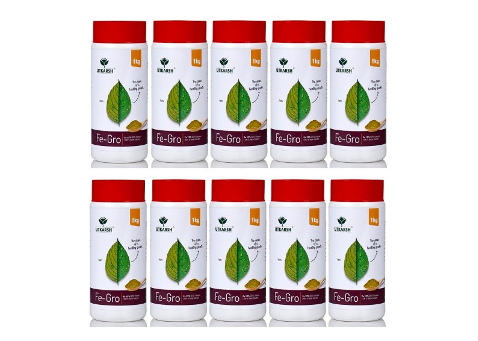 Utkarsh FeGro (Iron - Fe - 12% EDTA Chelated, 100% Water Soluble Foliar Spray Fertilizers) Chlorophyll Synthesis, Vegetable, Fruit & Flower Plants, Home Garden (10 Kg; Pack of 10 of 1 Kg) (B0DFVJVWZC) Amazon Price History, Amazon Price Tracker