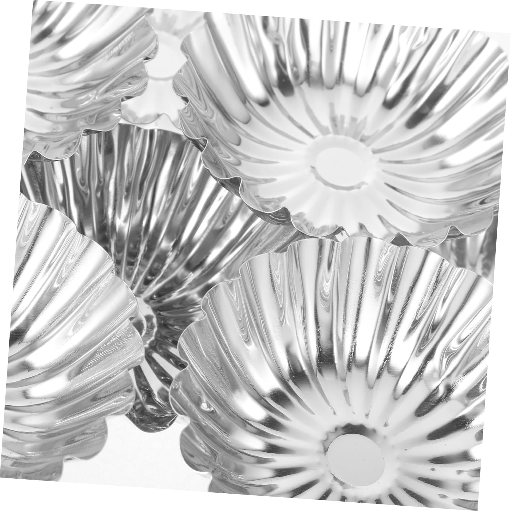 SOLUSTRE 50 piezas Moldes para Tartas de Huevo Inoxidable de Resistentes y Reutilizables Antiadherentes para Hornear Pudines Cupcakes y Postres Caseros para Cocina y Repostería Profesional