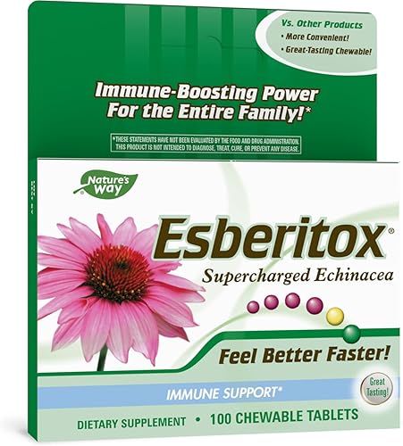 Nature's Way Esberitox, equinácea sobrecargada, apoyo inmunológico.* 100 masticables disponible en Yaxa Colombia