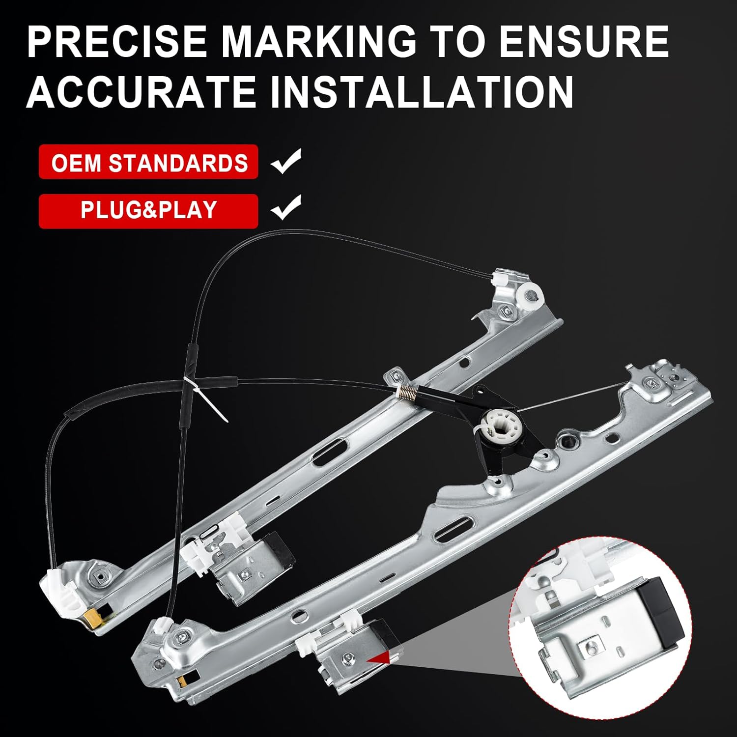 Front Right Passenger Side Power Window Regulator Assembly Without Motor Compatible for Cadillac Escalade Chevrolet Avalanche Silverado Suburban GMC Sierra Yukon 2000-2006