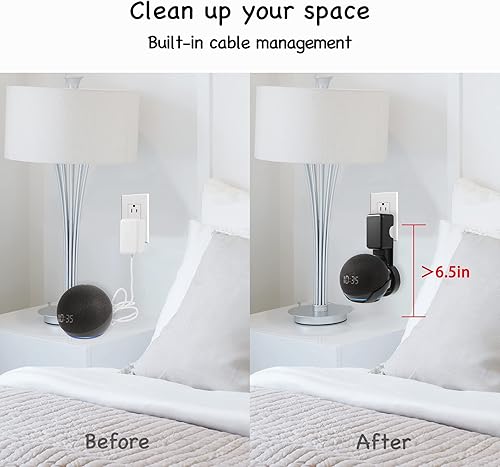 Miniatura 4 de Dot - Soporte de pared de 4 generación, para altavoz inteligente de punto (4 generación), accesorios de ahorro de espacio con gestión de cables