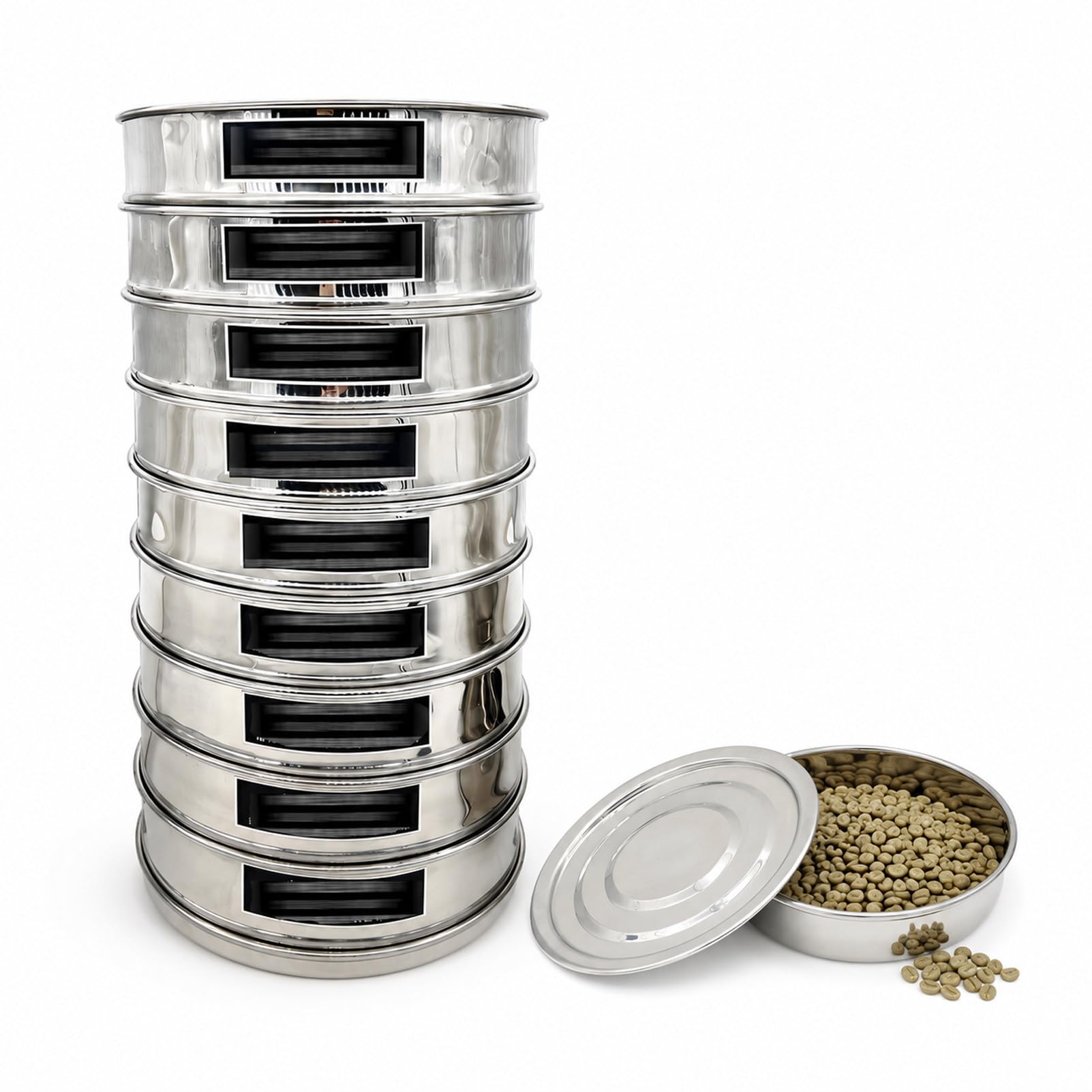 DNEPEI Coffee Bean Grading Sieve, 8 Inch Round Sifter with 10 Meshes 30cm-430