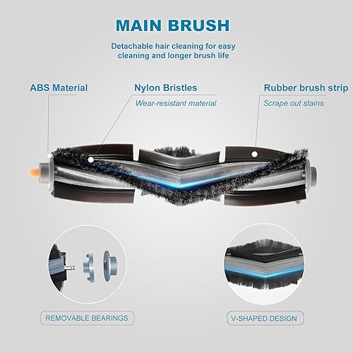 Miniatura 3 de Paquete de 16 piezas de repuesto compatibles con ECOVACS DEEBOTX1 Omni  X1TURBO  X1 Plus T10 Omni Robotic Aspiradora Accesorios, 1 Cepillo de