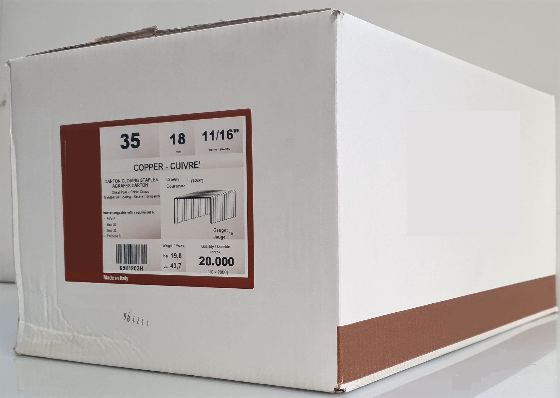 PUNTI PER CARTONE 35-18 PZ 20.000 CATOCCIMACCHINE