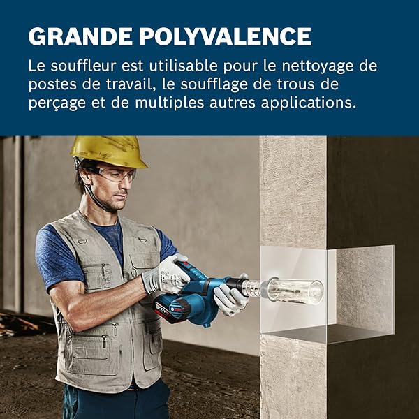 Bosch Professional 18V System souffleur sans-Fil GBL 18V-120 (avec 4 Embouts, buse Standard, Tube prolongateur, buse pour Trous de perçage, bac à poussière) - 4
