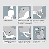 Vista 6 de Pic Auto Fundas de asiento de automóvil de respaldo alto,cuero sintético, compatible con bolsa de aire, ajuste universal, Negro