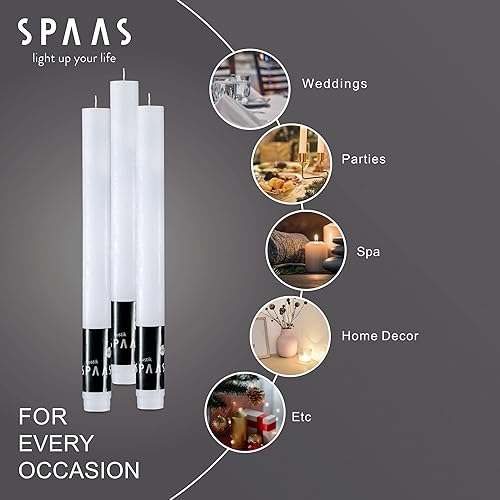 Miniatura 6 de SPAAS - Velas rústicas blancas de 10 pulgadas de alto, juego de 6 velas blancas sin goteo, velas decorativas sin perfume de larga duración para