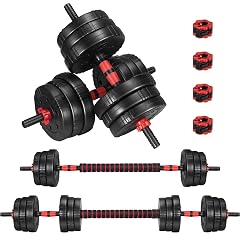 EDOSTORY Adjustable Dumbbell Set 22 44 66 88lbs Free Weights 4-in-1 Barbell Kettlebell Set Non-slip Handles Fitness for