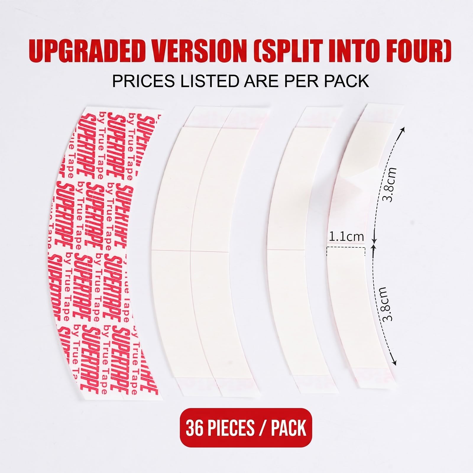 36 Piezas Cinta Pelo Transparente Cinta Adhesiva Doble Cara para Extensiones de Cabello, Pegamento Peluca y Prótesis Capilares, Adhesivo Invisible Impermeable de Larga Duración, 7.6 x 2.2 cm