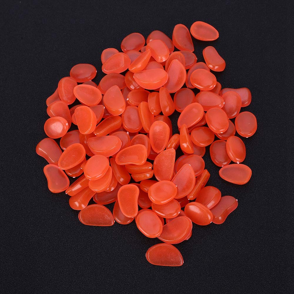 100Pcs Glow in The Dark Rocks,Luminous Stones,Glow Rocks Decorations DIY ,Luminous Stone Fluorescent Decor Garden Yard Indoor Aquarium Landscape Decoration (red), Glow in The Dark Rocks Luminous