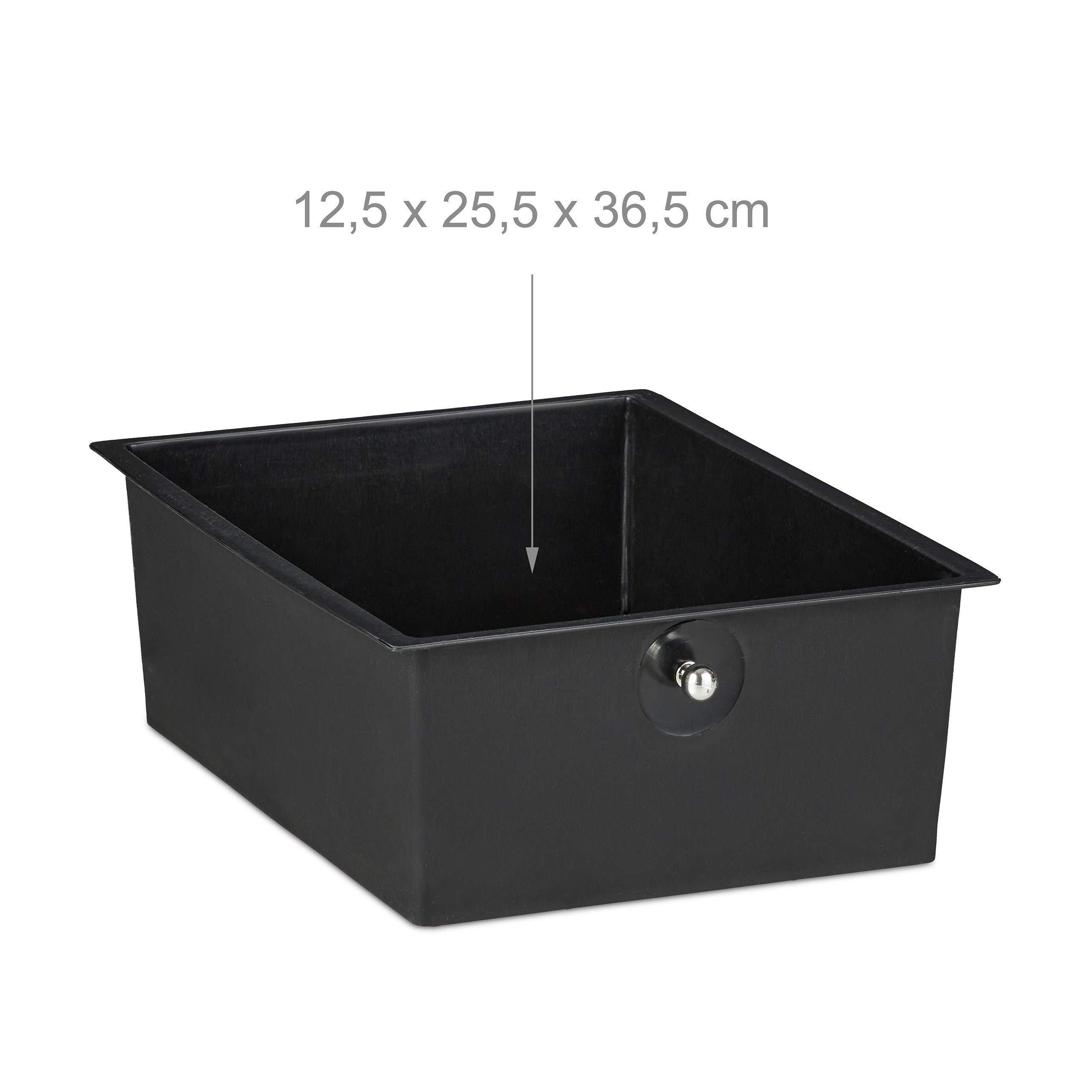Relaxdays Carrellino Salvaspazio con 3 Cassetti, Metallo & Plastica, Carrello Porta Trucchi da Bagno, Multiuso, in Nero