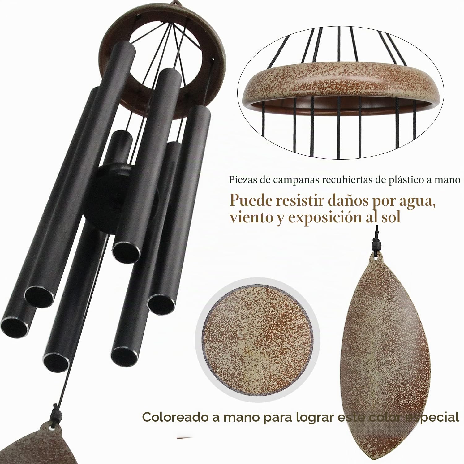 ASTARIN - Campanas de Viento para Exteriores de Tono Profundo, carillón de Viento de 91 cm para Exteriores, conmemorativas para mamá o papá, Totalmente de Metal