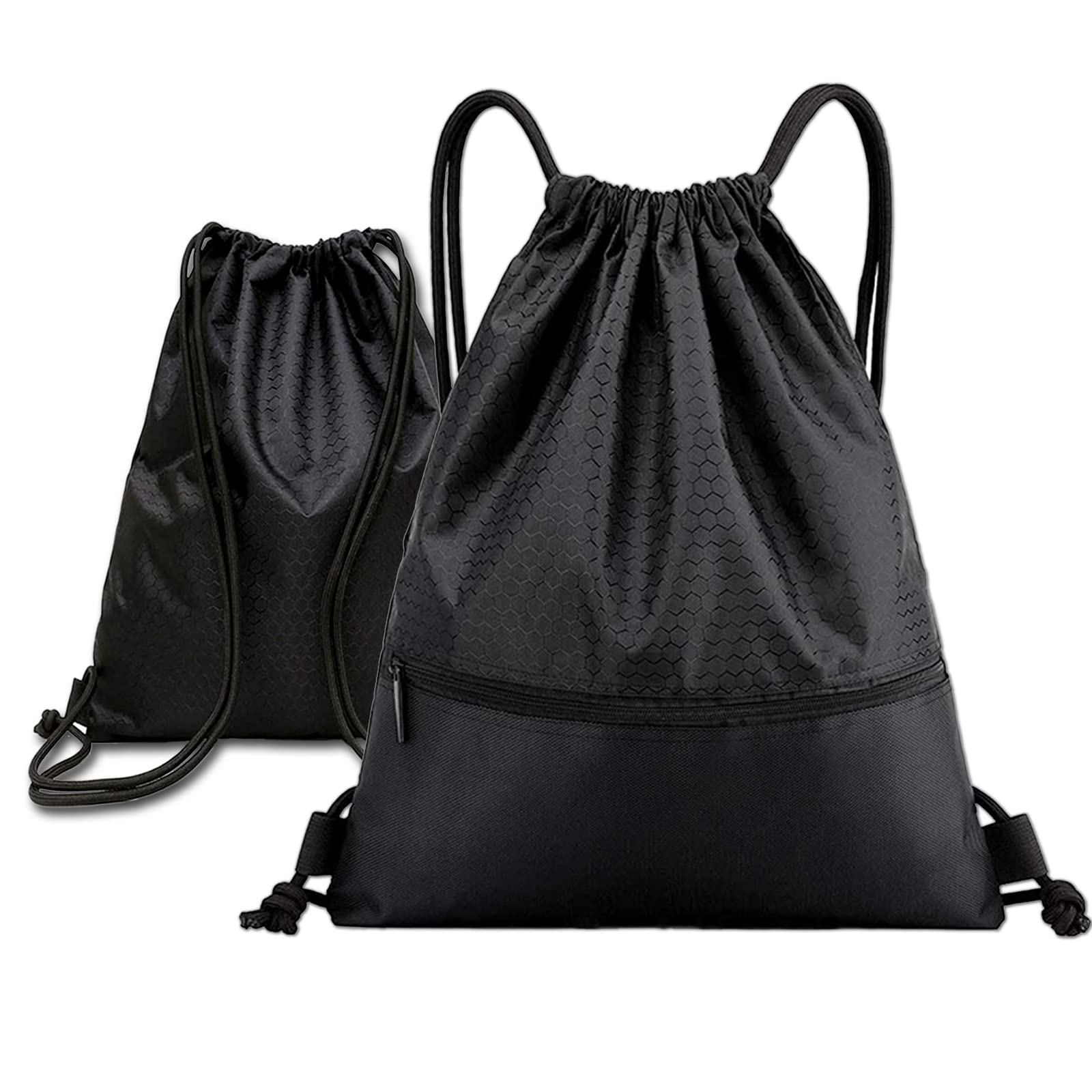 Zaino Coulisse LYQQY Nero - Sacca Sportiva Impermeabile 43x50 Cm - Foto 5